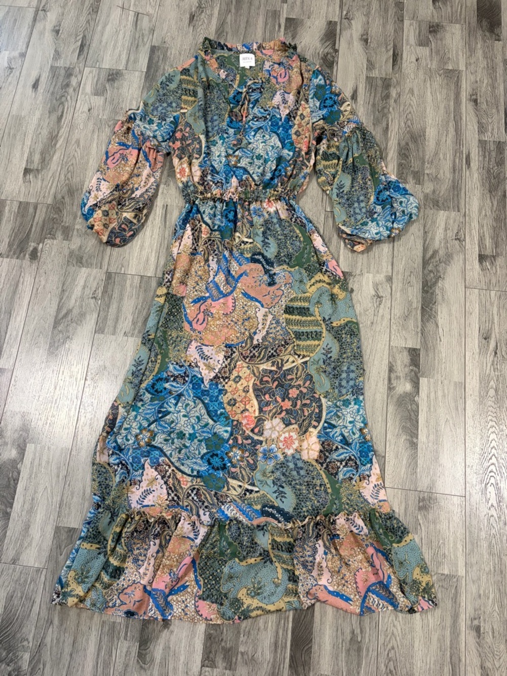 MISA Los Angeles Amata Boho Floral Patchwork Maxi Dress - Multicolor
